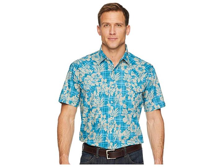 Roper 1744 Tropical Plaid (blue) Men's Clothing