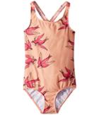 Mini Rodini Swallows Sporty Swimsuit (infant/toddler/little Kids/big Kids) (pink) Girl's Swimsuits One Piece