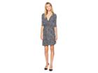 Ellen Tracy Twisted Front Dress (crosshatch/sky Blue) Women's Dress