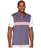 Adidas Golf Ultimate Engineered 3-stripe Polo (trace Purple/white) Men's Short Sleeve Pullover