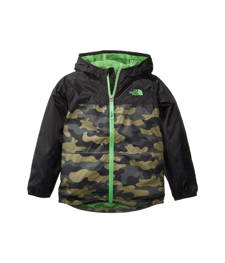 The North Face Kids Flurry Wind Jacket (toddler) (burnt Olive Green/camo Heather Print) Boy's Coat