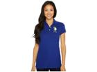 U.s. Polo Assn. Neon Logos Short Sleeve Polo Shirt (ultra Ink) Women's Short Sleeve Knit