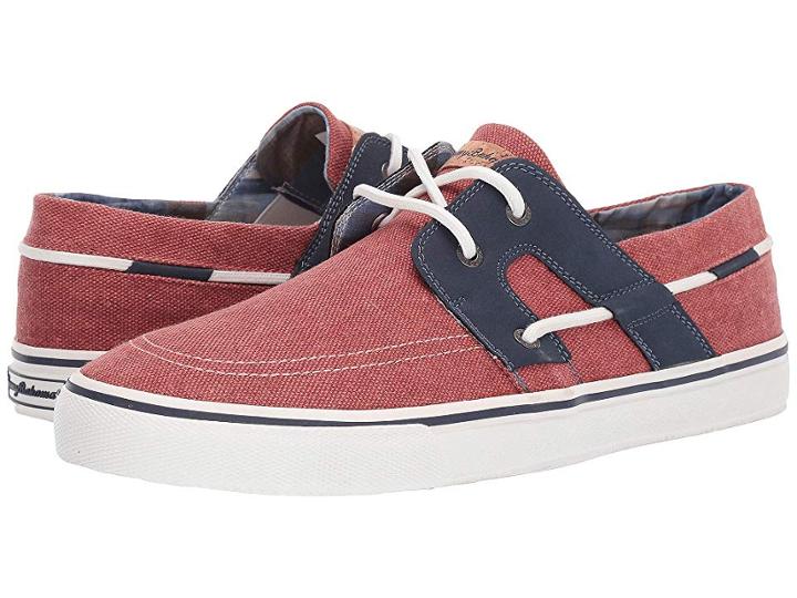 Tommy Bahama Stripes Asunder (dark Red Washed Canvas) Men's Shoes