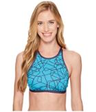 Nike Adjustable High-neck Top (light Blue Fury) Women's Swimwear