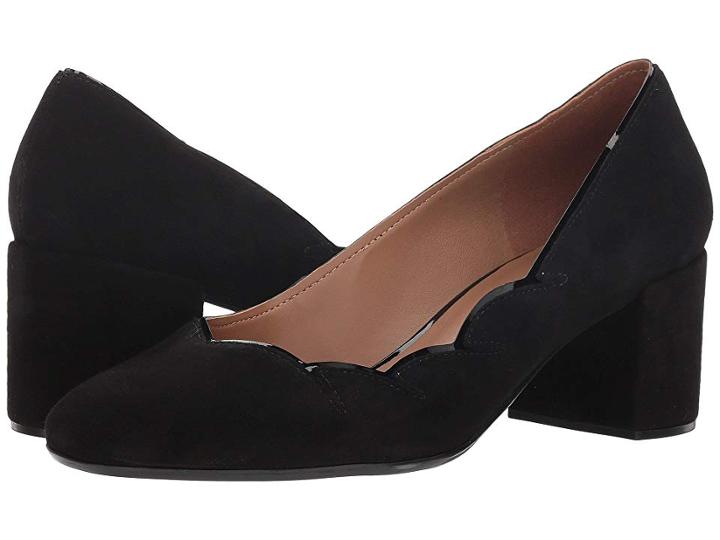 French Sole Couplet Heel (black Suede) Women's Shoes