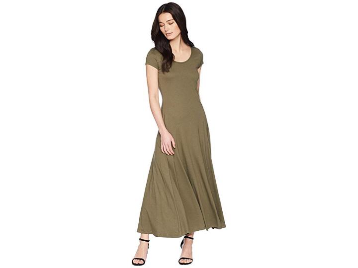 Lauren Ralph Lauren Petite Jersey Scoop Neck Maxi Dress (sage Moss) Women's Dress