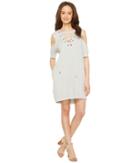 Blank Nyc Sweatshirt Dress With Lace Detailing In Negative Space (negative Space) Women's Dress