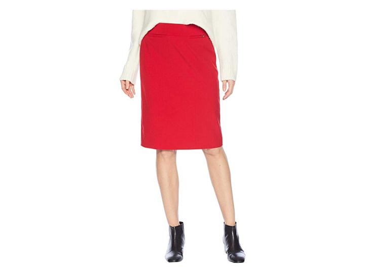 Tahari By Asl Bi-stretch Pencil Skirt (red) Women's Skirt