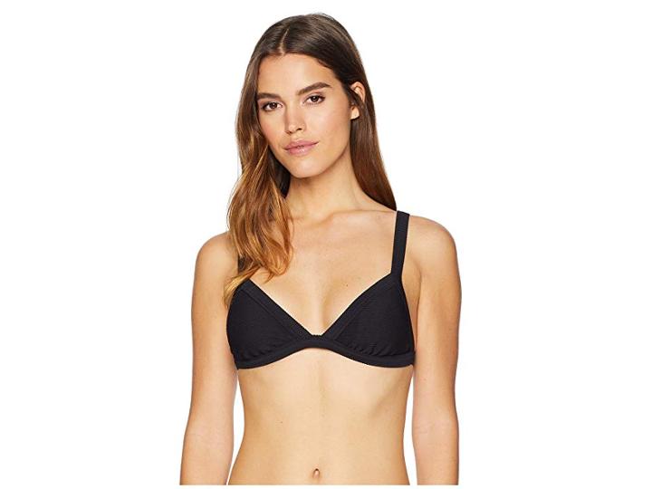 Billabong Tanlines Fixed Triangle Bikini Top (black Pebble) Women's Swimwear