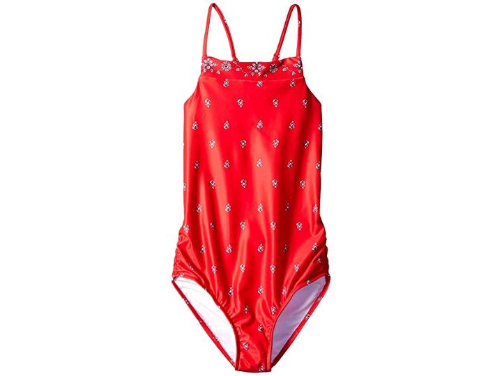 Seafolly Kids Bandanna Tank One-piece (big Kids) (ruby Red) Girl's Swimsuits One Piece