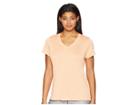 Under Armour Ua Techtm Twist V-neck (peach Horizon/metallic Silver) Women's Short Sleeve Pullover