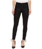 Hudson Stevie Mid-rise Continuous Lace-up Super Skinny In Black Coated (black Coated) Women's Jeans