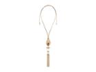 Lucky Brand Leather And Coral Long Necklace (gold) Necklace