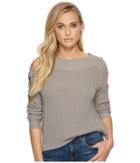 Bb Dakota Aneesa Open Shoulder Sweater (heather Grey) Women's Sweater