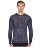 Etro Placed Paisley Sweater (blue) Men's Sweater