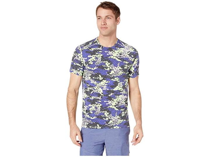 Nike Breath Rise 365 Top Short Sleeve Nv Rb (barely Volt/reflective Silver) Men's Clothing