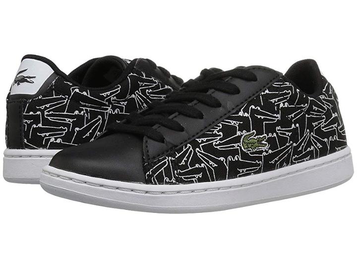Lacoste Kids Carnaby Evo (little Kid) (black/white) Kids Shoes