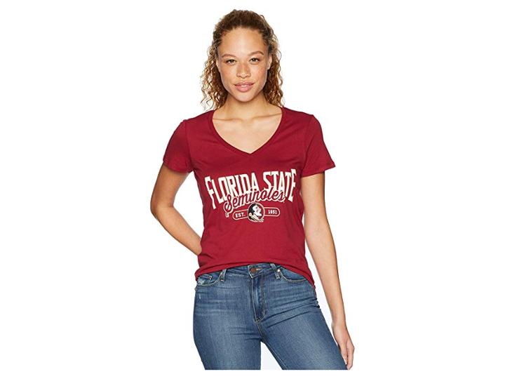 Champion College Florida State Seminoles University V-neck Tee (garnet) Women's T Shirt