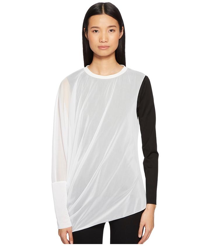Sportmax Girello Sheer Overlay Top (black/white) Women's Clothing