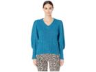 Rebecca Taylor Lofty Alpaca Pullover (teal) Women's Long Sleeve Pullover