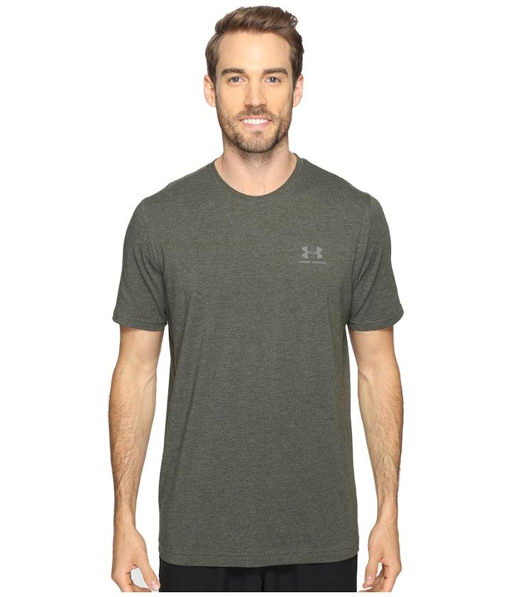 Under Armour Charged Cotton(r) Left Chest Lockup (artillery Green Medium) Men's T Shirt