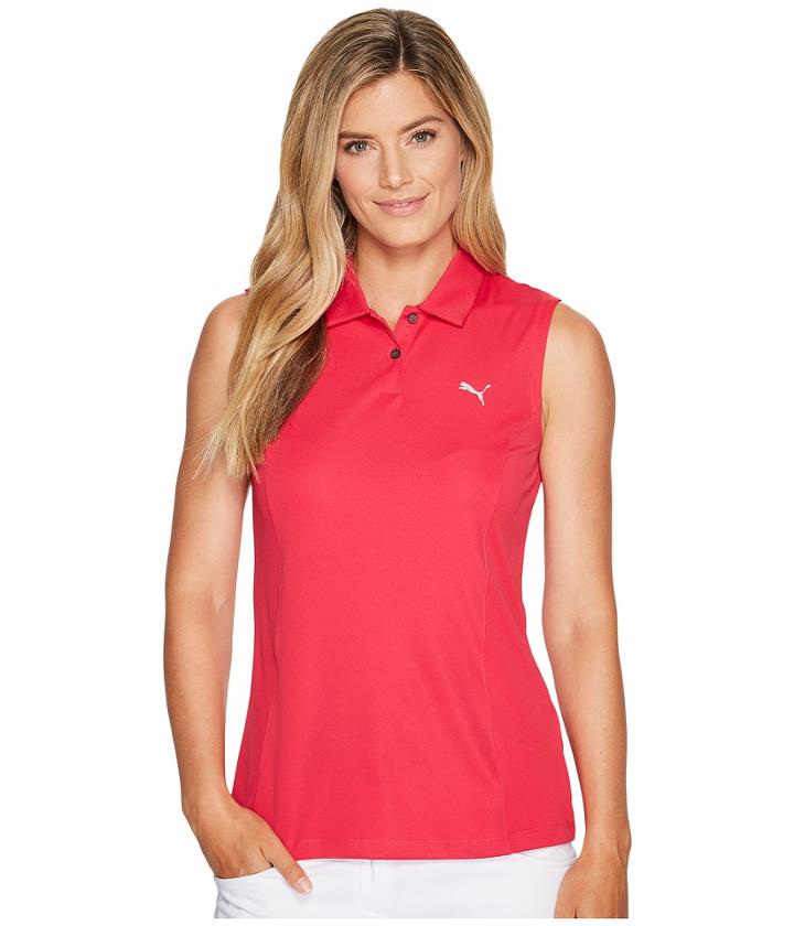 Puma Golf Pounce Sleeveless Polo (love Potion) Women's Sleeveless