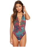 The Bikini Lab Why Can't We Be Fronds One-piece (mahagony) Women's Swimsuits One Piece
