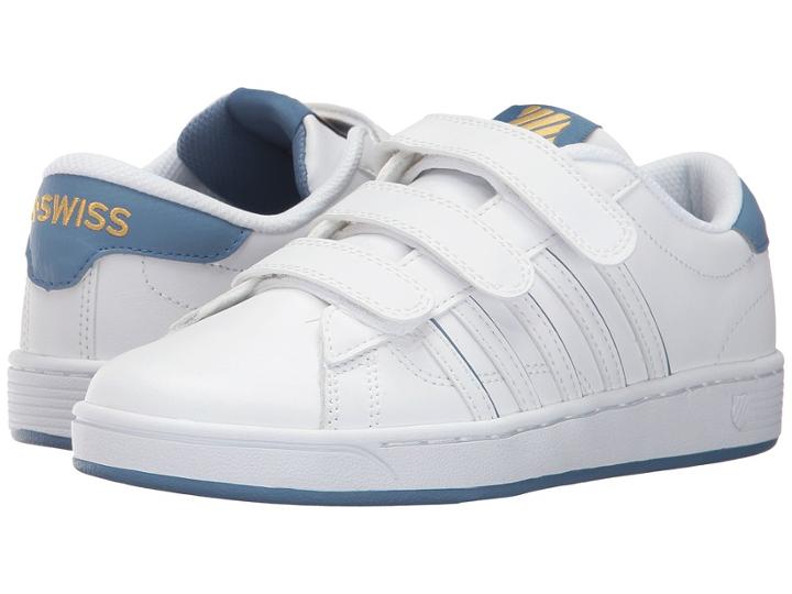 K-swiss Hoke 3-strap Sp Cmf (white/coronet Blue/gold) Women's Tennis Shoes