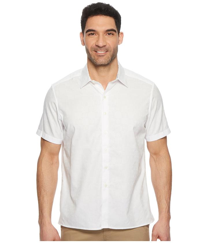 Robert Graham Cullen Squared Short Sleeve Woven Shirt (white) Men's Clothing