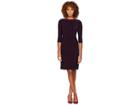 Lauren Ralph Lauren Boule Abstract Drewly 3/4 Sleeve Day Dress (lighthouse Navy/vibrant Garnet) Women's Dress