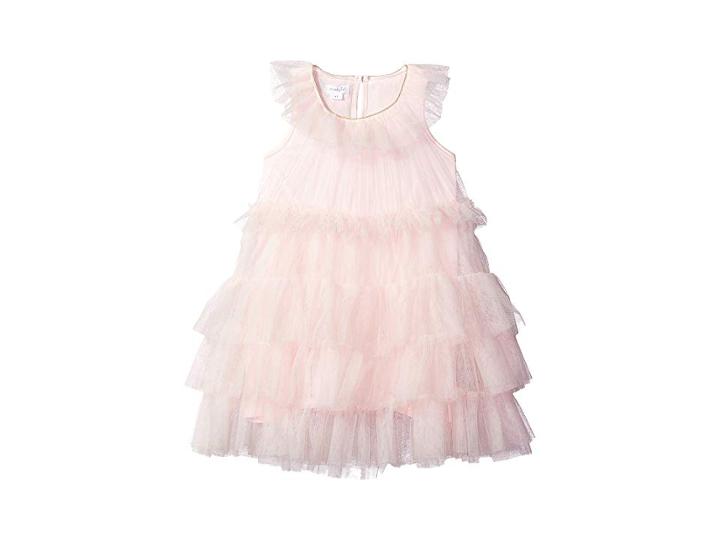 Mud Pie Mesh Tiered Sleeveless Party Dress (infant) (pink) Girl's Dress