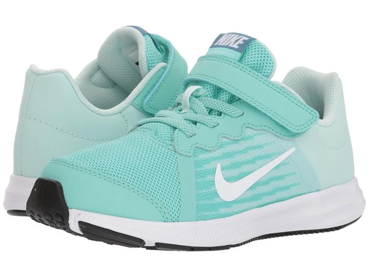 Nike Kids Downshifter 8 (little Kid) (emerald Rise/white/igloo/aqua Noise) Girls Shoes