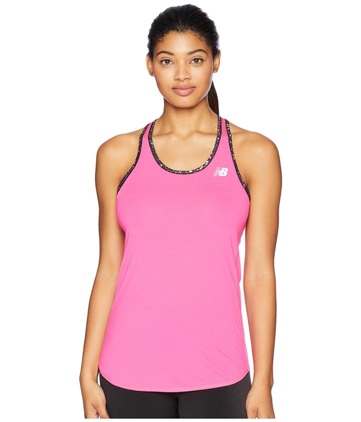 New Balance Accelerate Tank Top (pink Glo) Women's Sleeveless