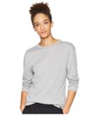 Adidas Badge Of Sport Moto Long Sleeve Tee (medium Grey Heather) Women's T Shirt