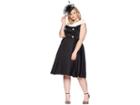 Unique Vintage Plus Size Barbie X Uv After Five Swing Dress (black/white) Women's Dress