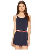Tommy Hilfiger Sporty Hippie High Neck Swimdress (core Navy) Women's Swimwear