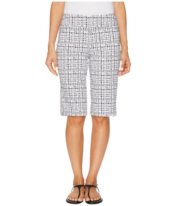 Tribal Stretch Printed Bengaline 13 Pull-on Bermuda (cement) Women's Shorts