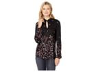 Lucky Brand Floral Top (black Multi) Women's Long Sleeve Pullover