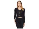 Else Urban Lace-up Long Sleeved Cropped Top (black) Women's Pajama