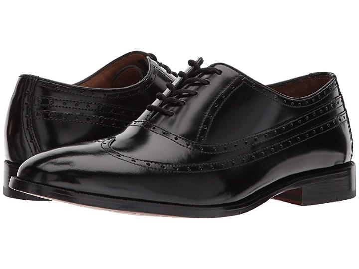 Johnston & Murphy Bradford Dress Wingtip Oxford (black Calfskin) Men's Lace Up Wing Tip Shoes