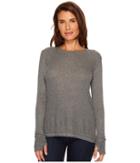 Allen Allen Thermal Sweater Long Sleeve Thumbhole (heather Grey) Women's Long Sleeve Pullover