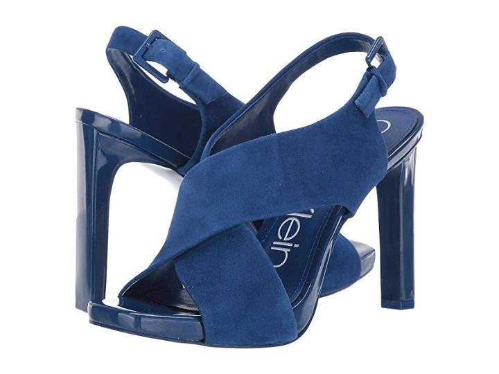 Calvin Klein Myra (royal Blue Kid Suede) Women's Sandals
