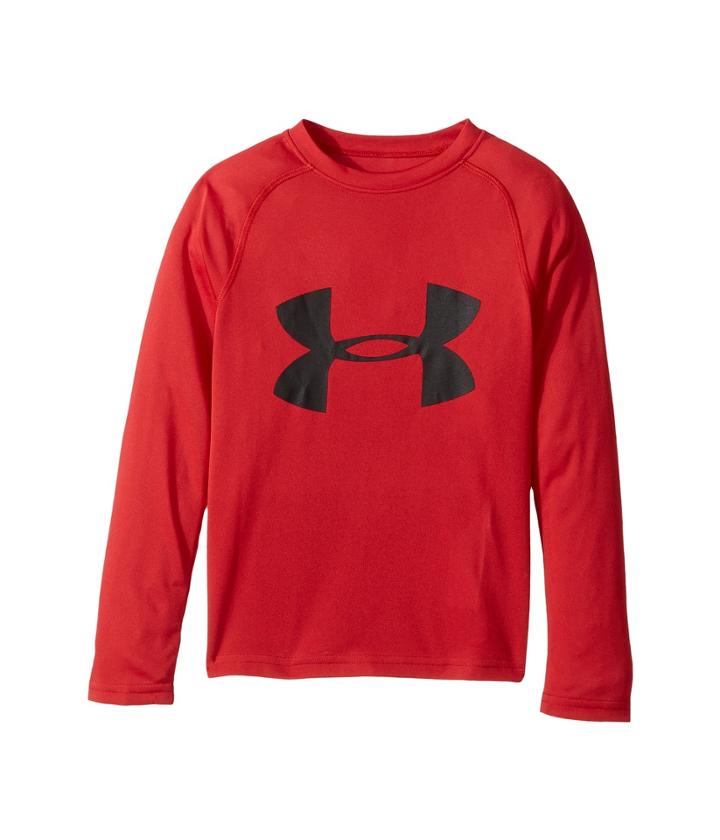 Under Armour Kids Big Logo Long Sleeve Tee (big Kids) (red/black) Boy's T Shirt