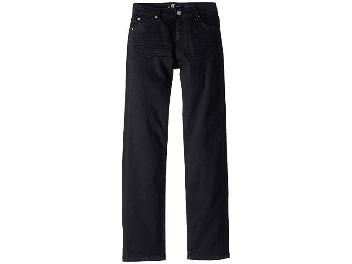 7 For All Mankind Kids Slimmy Jeans In Black Out (big Kids) (black Out) Boy's Jeans
