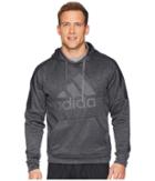 Adidas Team Issue Pullover Logo Hoodie (dark Grey Melange/dark Grey Melange/grey Five) Men's Sweatshirt