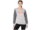 Adidas Essentials Linear Crew Neck (medium Grey Heather/prism Pink) Women's Sweatshirt