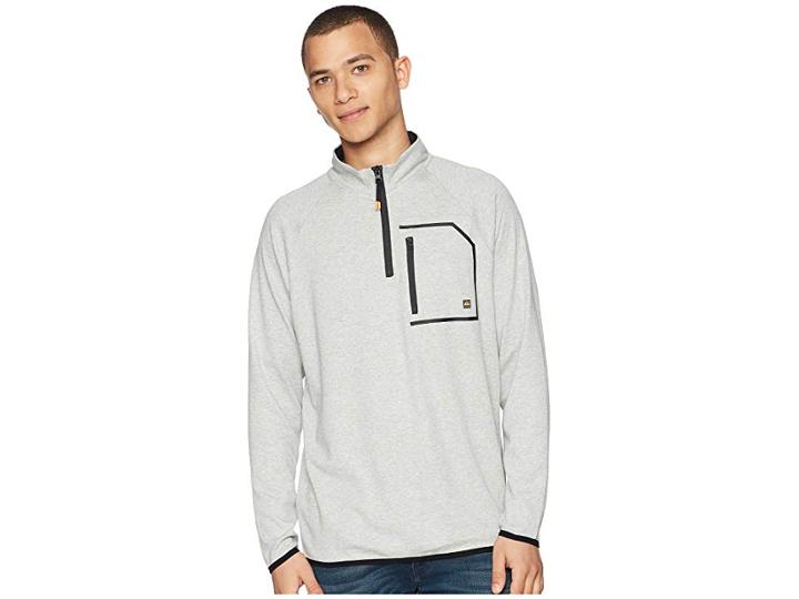 Quiksilver Waterman Technical Quarter-zip Sweatshirt (light Grey Heather) Men's Fleece