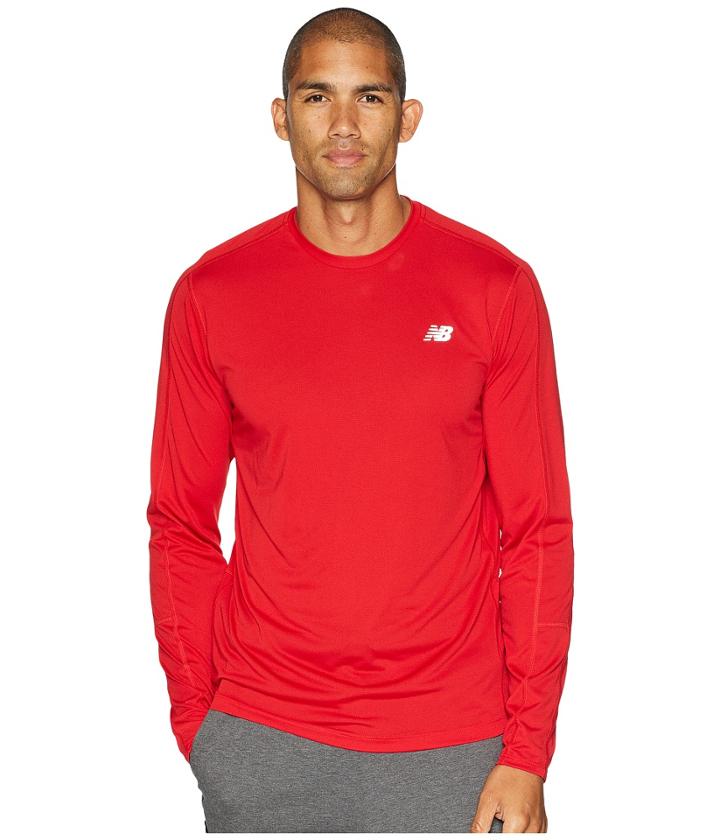 New Balance Accelerate Long Sleeve (team Red) Men's Long Sleeve Pullover