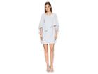 Halston Heritage Flyaway Sleeve Boatneck Asymmetrical Drape Dress (breeze) Women's Dress
