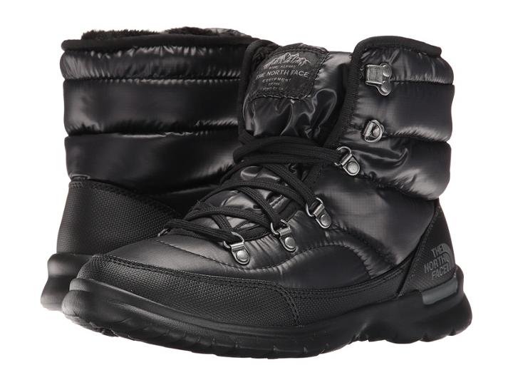 The North Face Thermoball Lace Ii (shiny Tnf Black/iron Gate Grey (past Season)) Women's Pull-on Boots